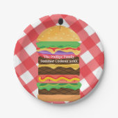 Red Hamburger Summer Cookie Party Custom Pappteller (Vorderseite)