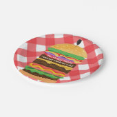 Red Hamburger Summer Cookie Party Custom Pappteller (Schrägansicht)