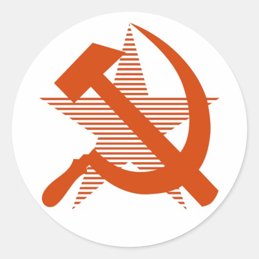 Red Hammer & Sickle Runder Aufkleber (Vorderseite)