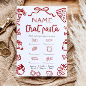 Red Hand Drain Name, dass Pasta Baby Shower Spiel Einladung