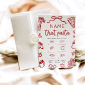 Red Hand Drain Name, dass Pasta Baby Shower Spiel Einladung