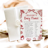 Red Hand Drawing Italian Celebrity Baby Name Game Einladung
