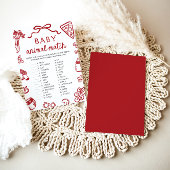 Red Hand Drawn Baby Match Baby Shower Game Einladung