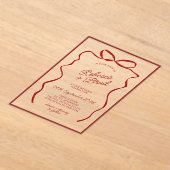 Red Hand Drawn Bow Ribbon Sketch Hochzeit Acryleinladungen (Ablage )