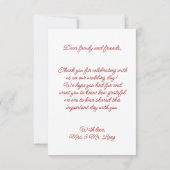 Red Hand Drawn Bow Ribbon Sketch Hochzeit Dankeskarte (Rückseite)