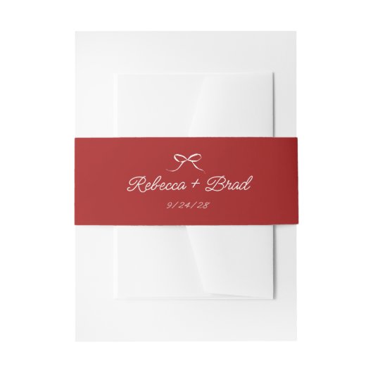 Red Hand Drawn Bow Ribbon Sketch Hochzeit Einladungsbanderole (Vorderseite Beispiel)
