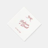 Red Hand Drawn Bow Ribbon Sketch Hochzeit Serviette (Ecke)