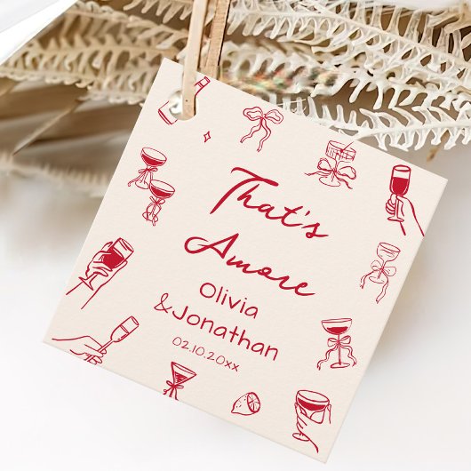 Red Hand Drawn, das mehr Party Geschenkanhänger