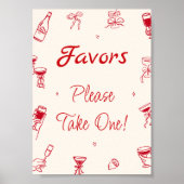 Red Hand Drawn, die mehr Brautparty Gefallen Poster (Vorne)