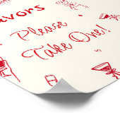 Red Hand Drawn, die mehr Brautparty Gefallen Poster (Ecke)