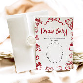 Red Hand Drawn Italian Baby Shower Zeichne Baby Ga Einladung