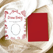 Red Hand Drawn Italian Baby Shower Zeichne Baby Ga Einladung