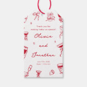 Red Hand Drawn Wedding Geschenkanhänger (Vorderseite)