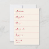 Red Hand Drawn Wedding Platzkarte DIY (Vorderseite)