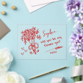 Red Hand Drawn Will you be... Acryleinladungen (In Situ (Hochzeit))