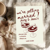 Red Hand Zeichnend Hochzeit Whimsical Einladung