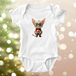 Red-Handed Christmas Cat Baby Bodysuit Baby Strampler
