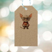 Red-Handed Christmas Cat Kraft Geschenktasten