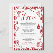 Red Handgeschriebenes Whimsical Italia Pizza Pasta (Vorderseite)