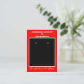 Red Handmade Jewelry Earrings Display QR Codes Visitenkarte (Stehend Vorderseite)