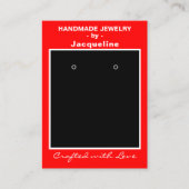 Red Handmade Jewelry Earrings Display QR Codes Visitenkarte (Vorderseite)