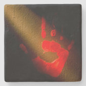 Red Handprint Steinuntersetzer (Vorderseite)