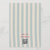 Red Handwriting Blue Stripes Retro Save the Date Einladung (Rückseite)