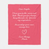 Red Handwriting Liebe Letter oder Message Annivers Fleecedecke (Vorderseite)