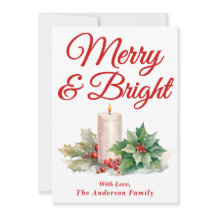 Red Handwriting Script Merry & Bright