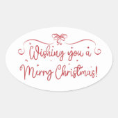 Red Handwritten Holiday Sticker Merry Christmas (Vorderseite)