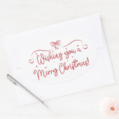 Red Handwritten Holiday Sticker Merry Christmas (Umschlag)