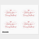 Red Handwritten Holiday Sticker Merry Christmas (Blatt)