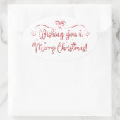 Red Handwritten Holiday Sticker Merry Christmas (Tasche)