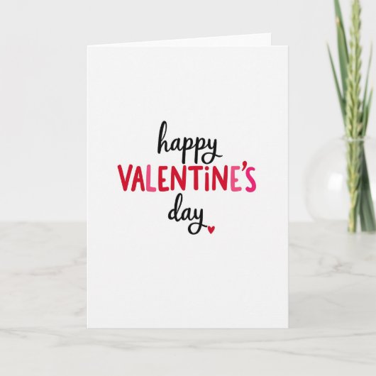 Red Handwritten Valentines Day Card Karte (Vorderseite)