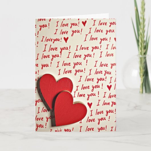 Red Handwritten Valentines Love Card Karte (Vorderseite)