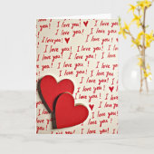 Red Handwritten Valentines Love Card Karte (Gelbe Blume)