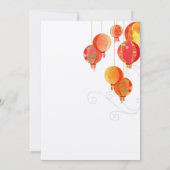 Red Hanging Lanterns Luxe Wedding Save the Date (Rückseite)