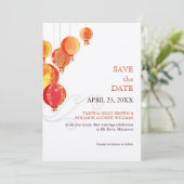 Red Hanging Lanterns Luxe Wedding Save the Date (Stehend Vorderseite)