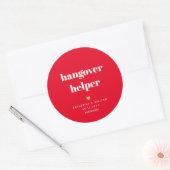 Red Hangover Helper Classic Round Sticker (Umschlag)