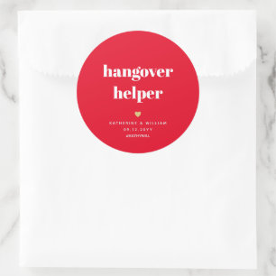 Red Hangover Helper Classic Round Sticker