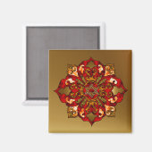 Red Hanukkah Mandala Magnet (Vorderseite/Rückseite)