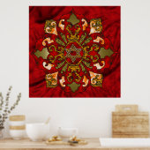 Red Hanukkah Mandala Poster (Küche)