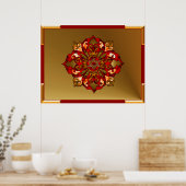 Red Hanukkah Mandala Poster (Küche)
