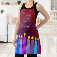 Red Hanukkah Menorah Candles Peace Liebe Light Bol