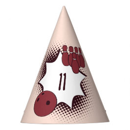 Red Happy 11. Geburtstag Bowling Partyhütchen