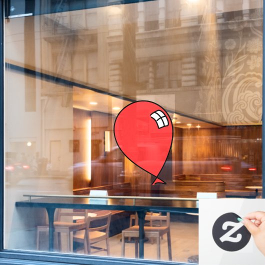 Red Happy Balloon Fensteraufkleber (Café-Fenster)