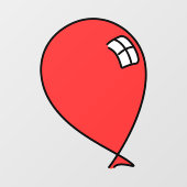 Red Happy Balloon Fensteraufkleber (Blatt)