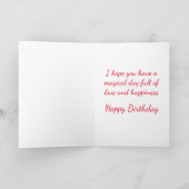 Red Happy Birthday Chow Chow Brown Puppy Dog Karte (Innenseite)