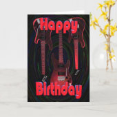 Red Happy Birthday Guitars von Valxart Karte (Gelbe Blume)
