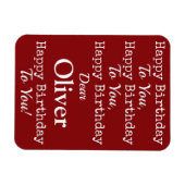 Red Happy Birthday Song Premium Flexi Magnet (Horizontal)